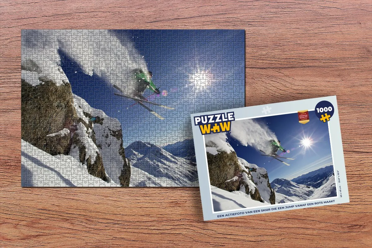 PuzzleWow Legpuzzel 1000 Stuks - Skiën Multicolor