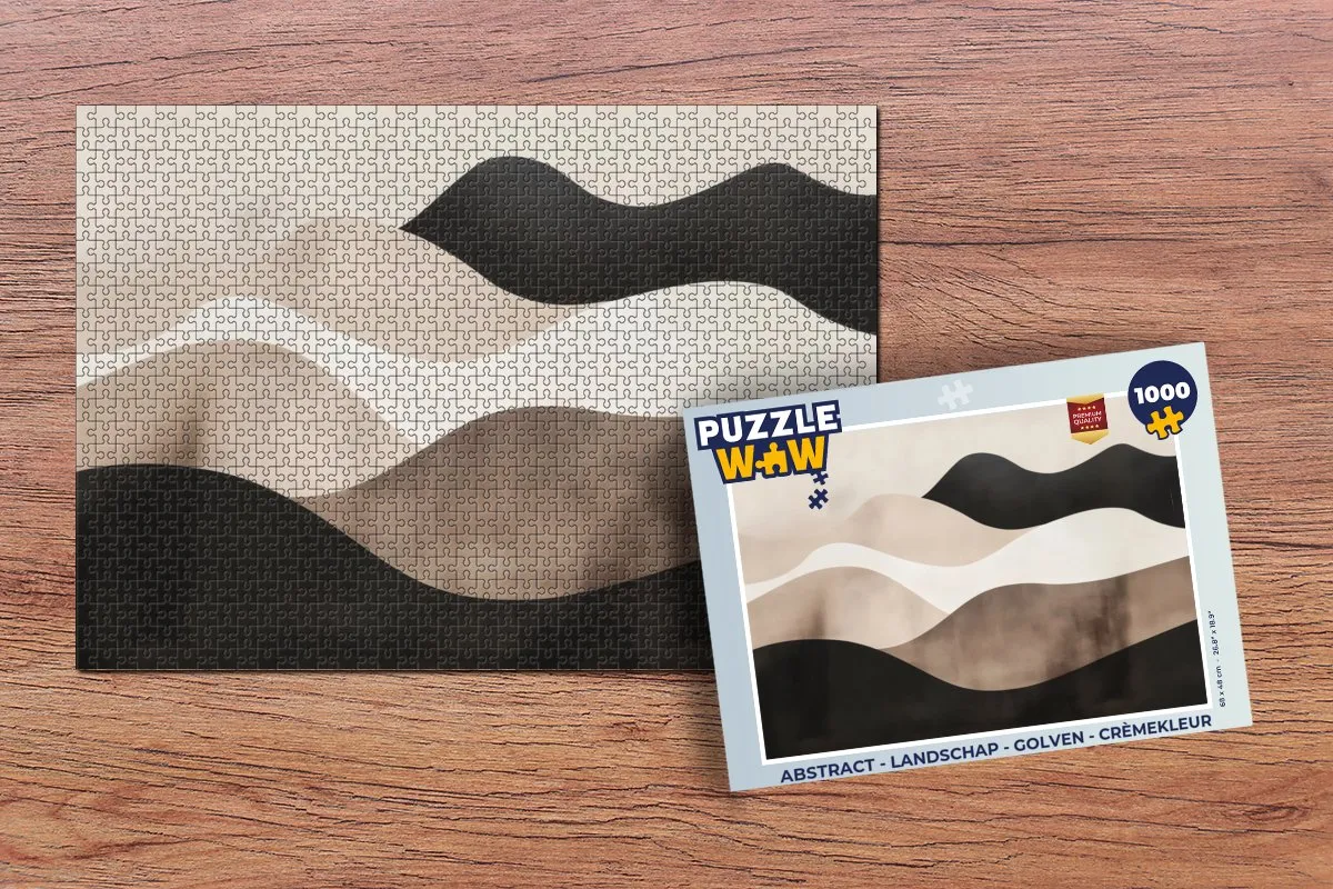 PuzzleWow Abstract Landschap Puzzel 1000 Stuks - Crèmekleur