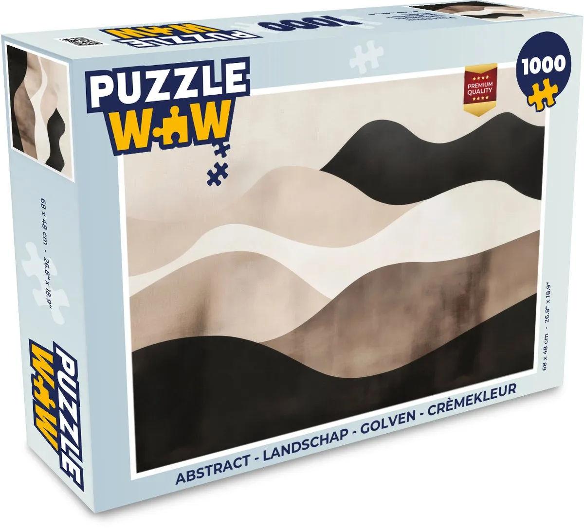 PuzzleWow Abstract Landschap Puzzel 1000 Stuks - Crèmekleur