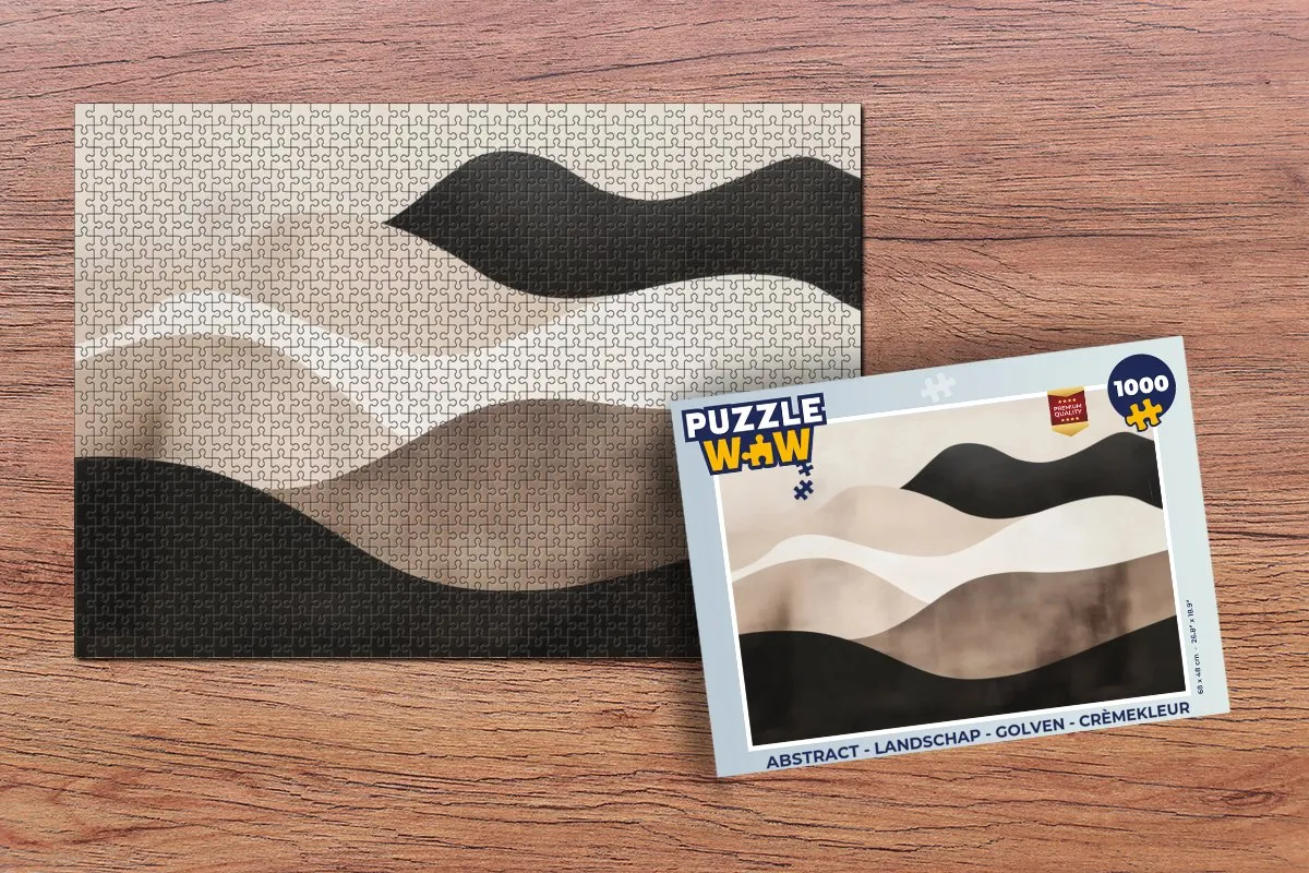 PuzzleWow Abstract Landschap Puzzel 1000 Stuks - Crèmekleur