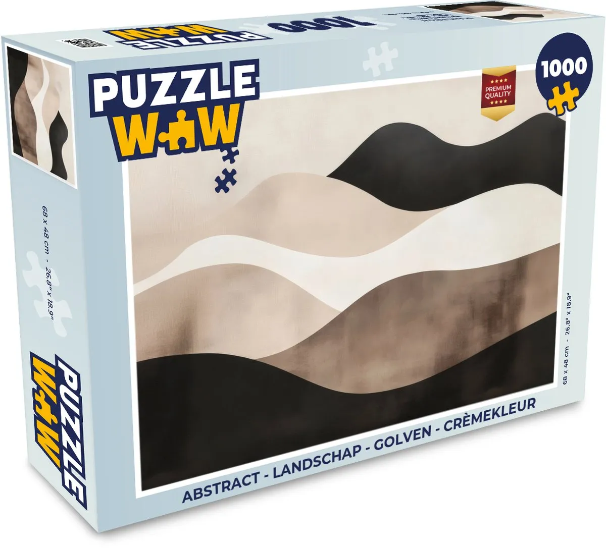 PuzzleWow Abstract Landschap Puzzel 1000 Stuks - Crèmekleur