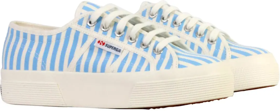 Sneakers met veters en streepjesprint