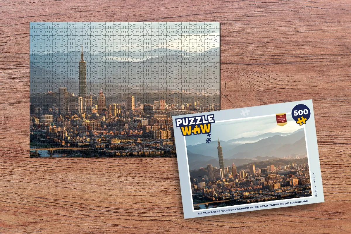 PuzzleWow Legpuzzel Taipei Wolkenkrabber 500 Stuks - Multicolor
