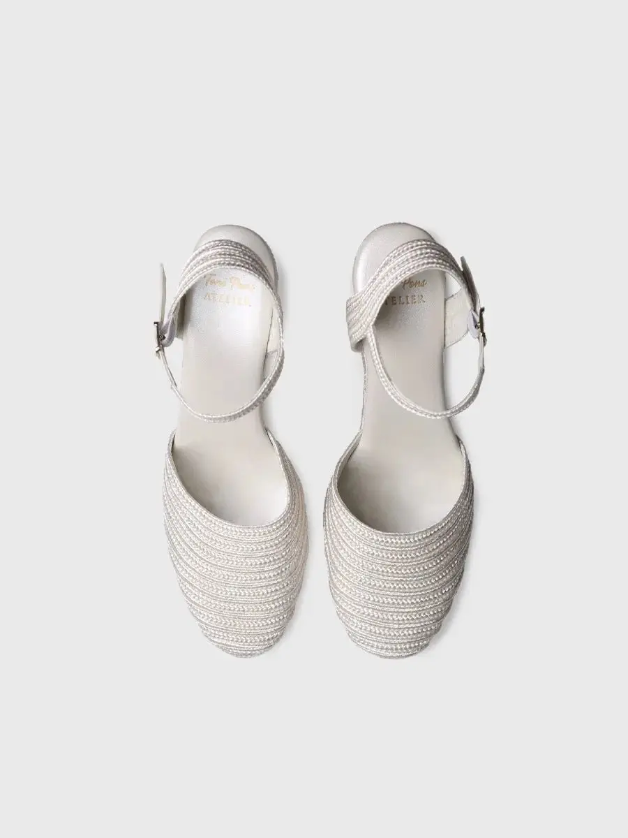 Espadrilles met satijnen sleehak voor dames