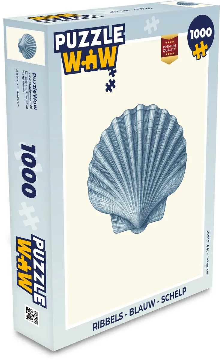 PuzzleWow Ribbels Legpuzzel 1000 Stuks - Blauw
