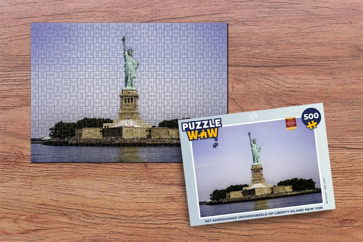 PuzzleWow Legpuzzel Vrijheidsbeeld 500 Stuks - Multicolor