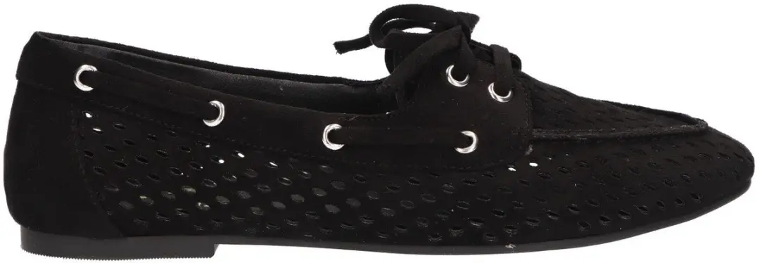 La Strada Loafer Zwart Textiel