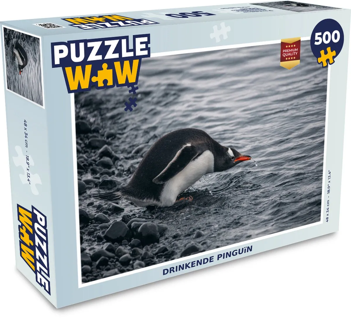 PuzzleWow Pinguïn Legpuzzel 500 Stuks - Multicolor