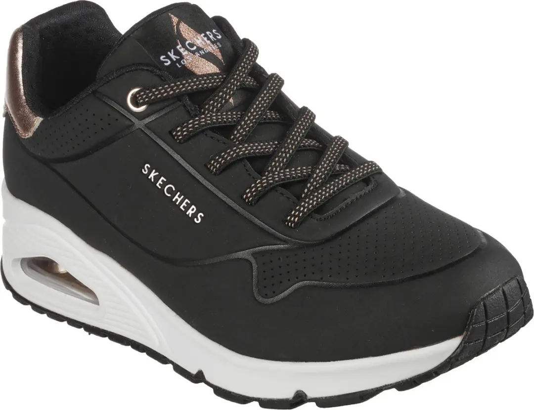 Skechers Uno-Shimmer Away Dames Sneakers - Zwart
