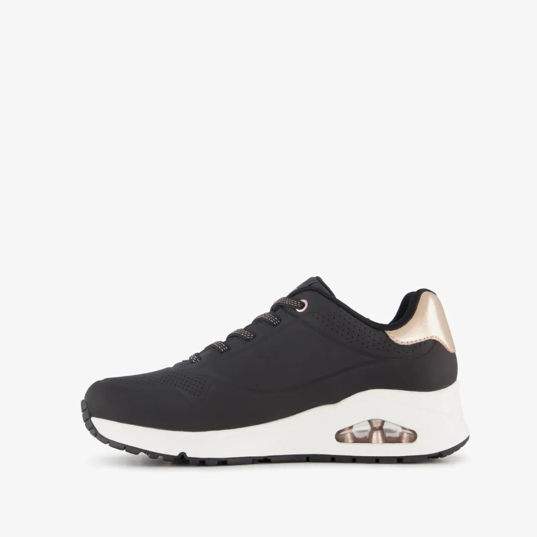 Skechers Uno-Shimmer Away Dames Sneakers - Zwart