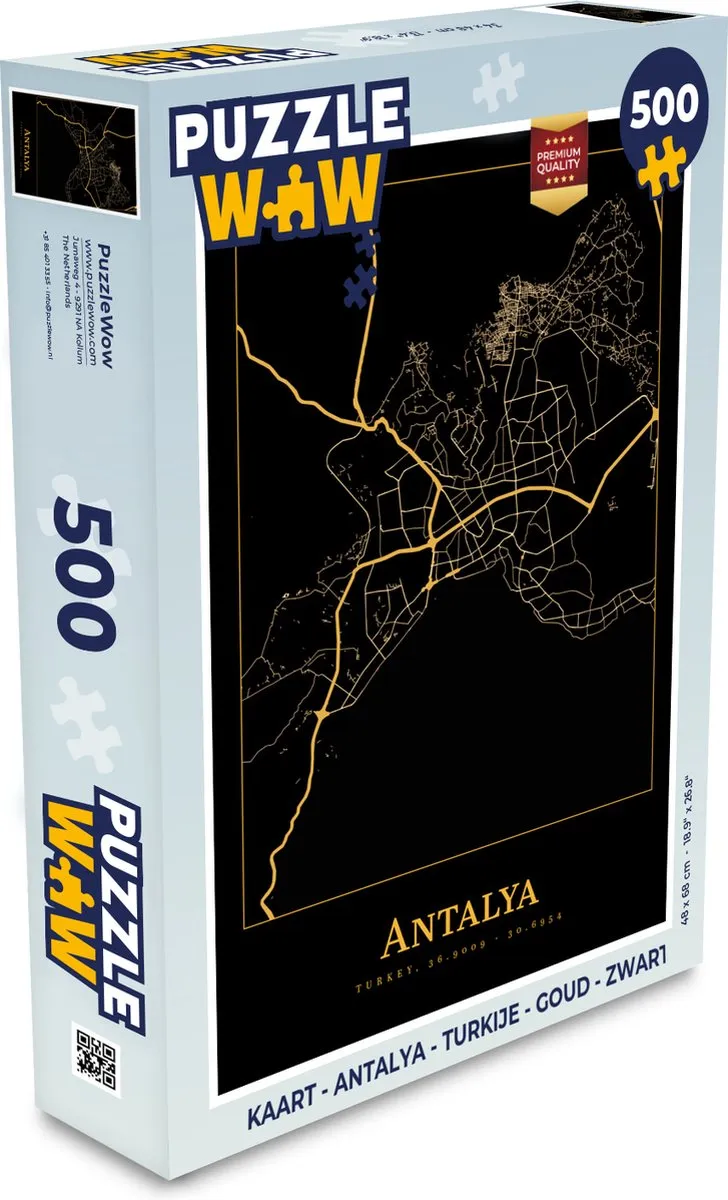 PuzzleWow Antalya Legpuzzel 500 Stuks - Goud/Zwart