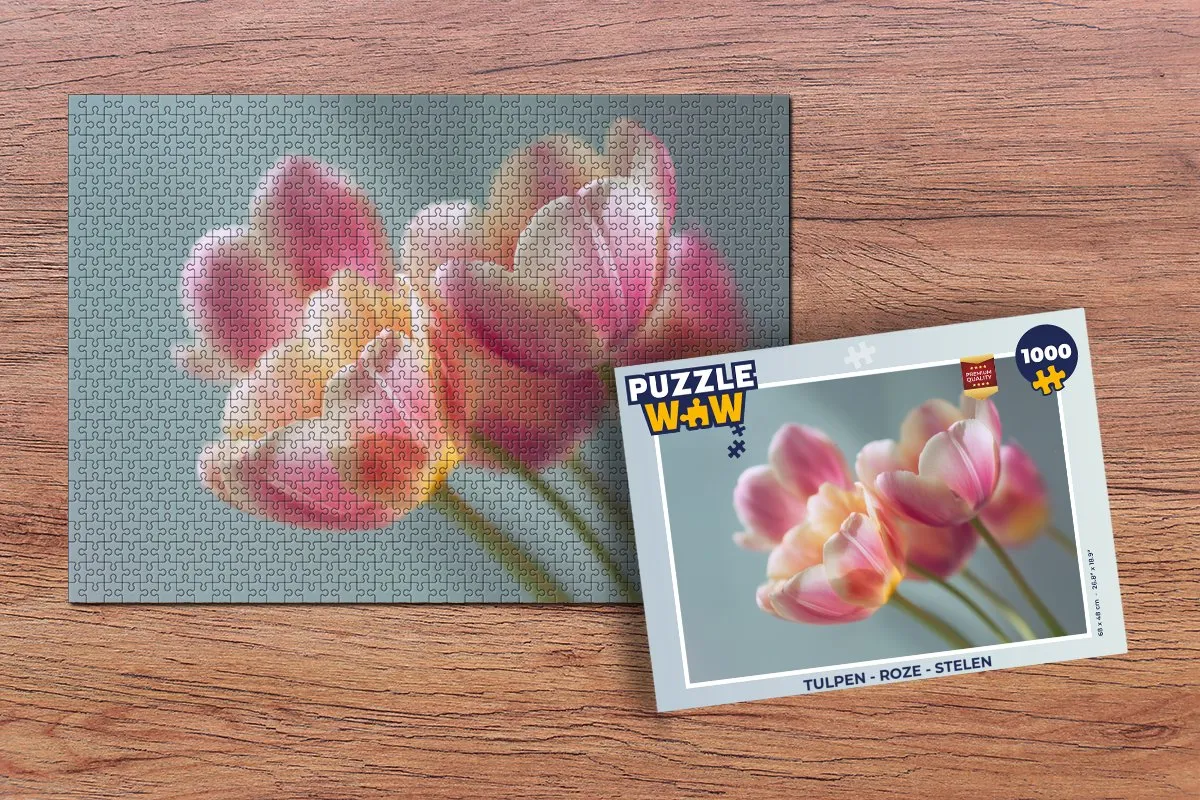 PuzzleWow Tulpen Legpuzzel 1000 Stuks - Roze
