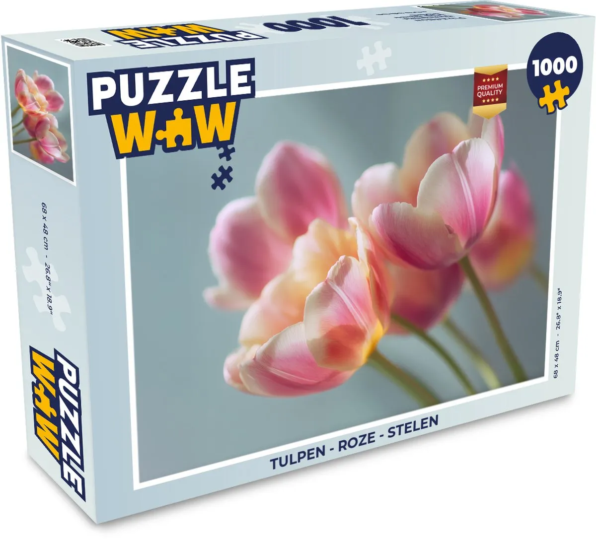 PuzzleWow Tulpen Legpuzzel 1000 Stuks - Roze