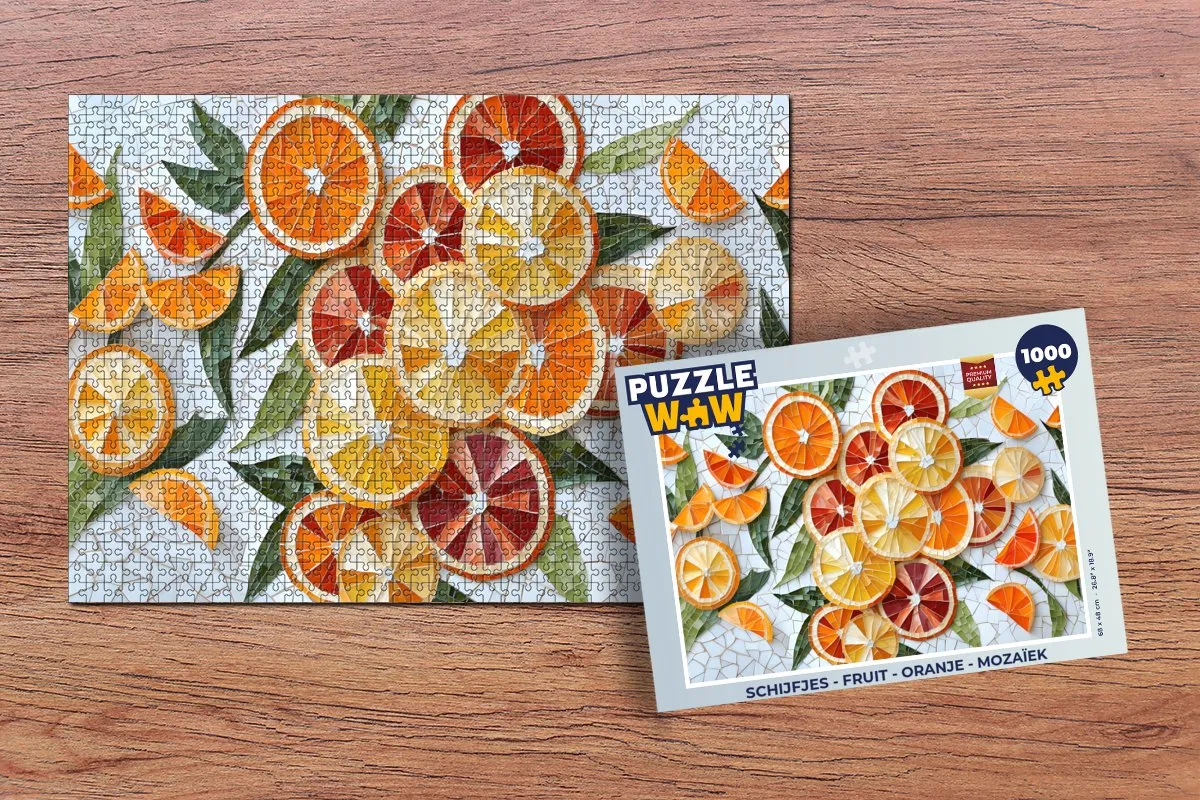 PuzzleWow Fruit Mozaïek Legpuzzel 1000 Stuks - Oranje