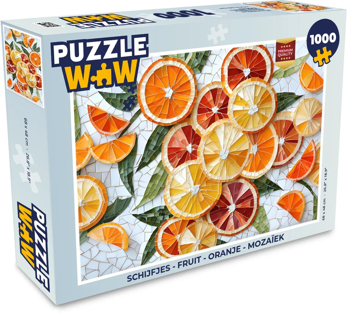 PuzzleWow Fruit Mozaïek Legpuzzel 1000 Stuks - Oranje