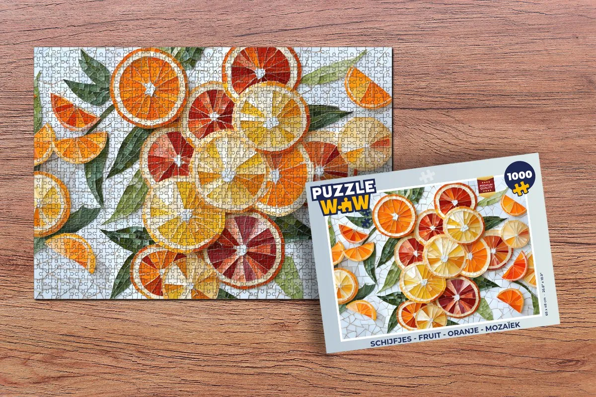 PuzzleWow Fruit Mozaïek Legpuzzel 1000 Stuks - Oranje
