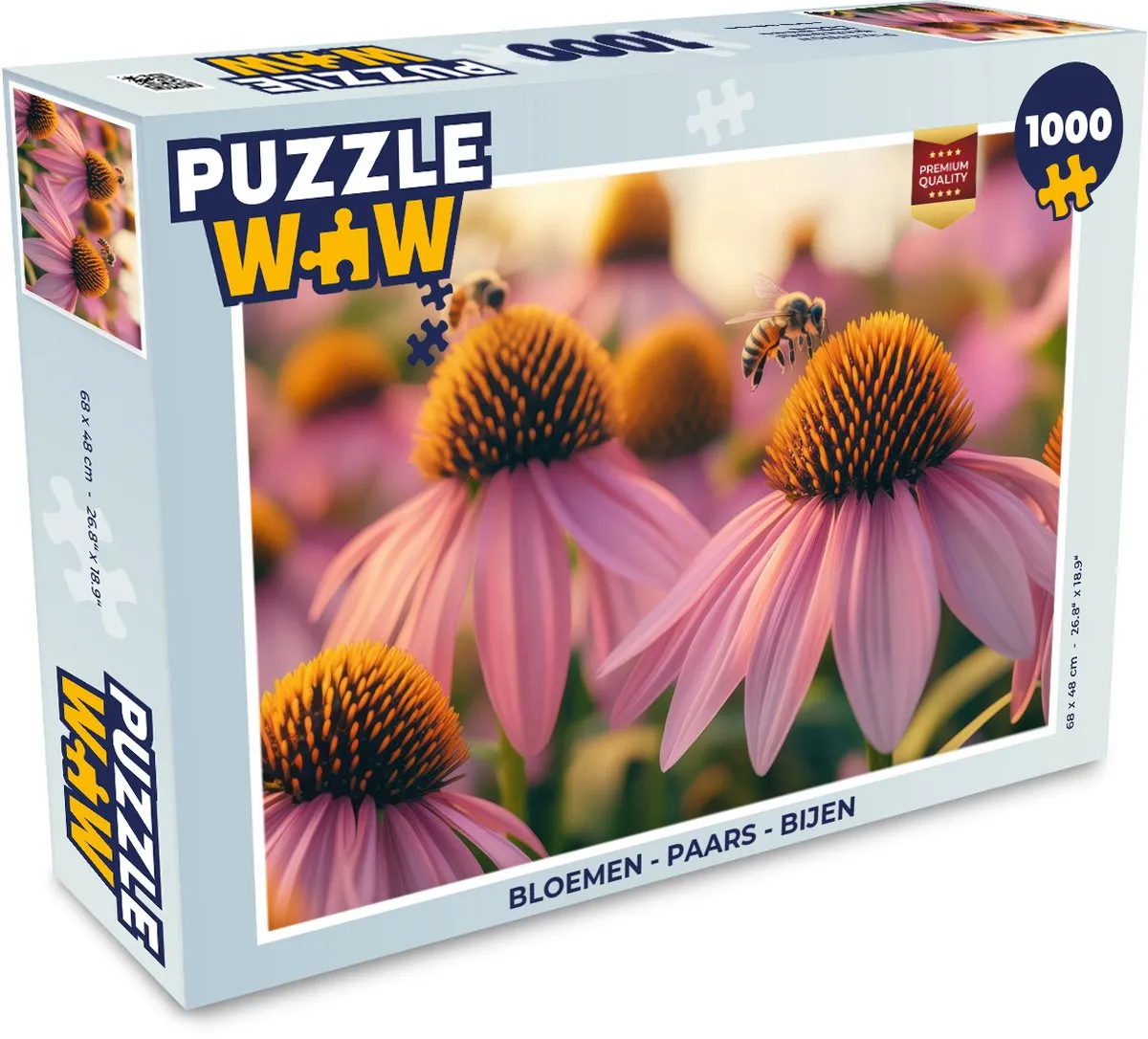 PuzzleWow Bloemen Legpuzzel 1000 Stuks - Paars/Rozig