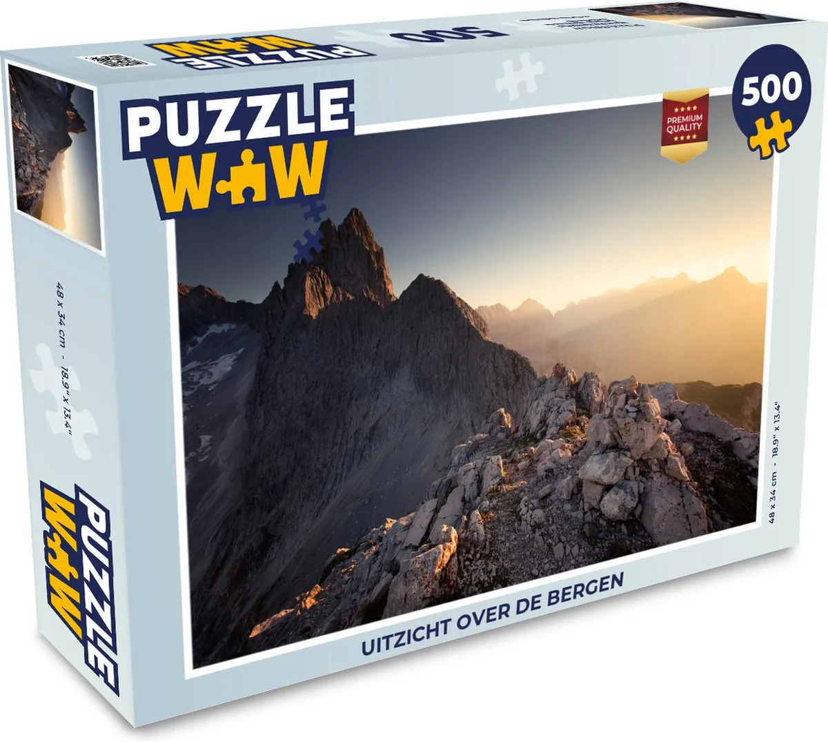PuzzleWow Legpuzzel 500 Stuks - Uitzicht op de bergen Multicolor