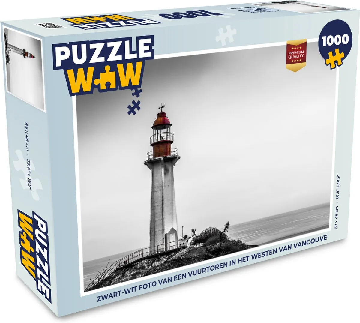 PuzzleWow Legpuzzel Vancouver Vuurtoren 1000 Stuks - Multicolor