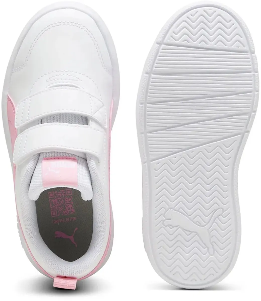 PUMA Courtflex V3 V Sneakers Junior 35 - Wit Roze