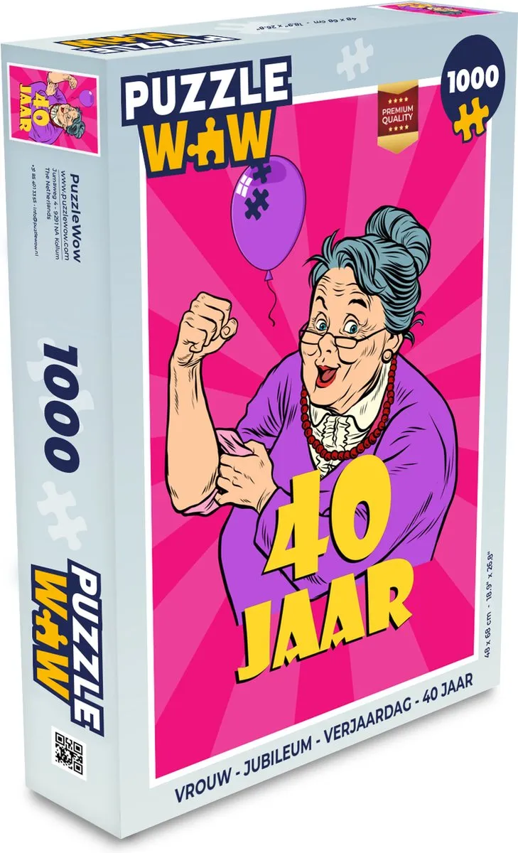 PuzzleWow Jubileum Legpuzzel 1000 Stuks - Multicolor