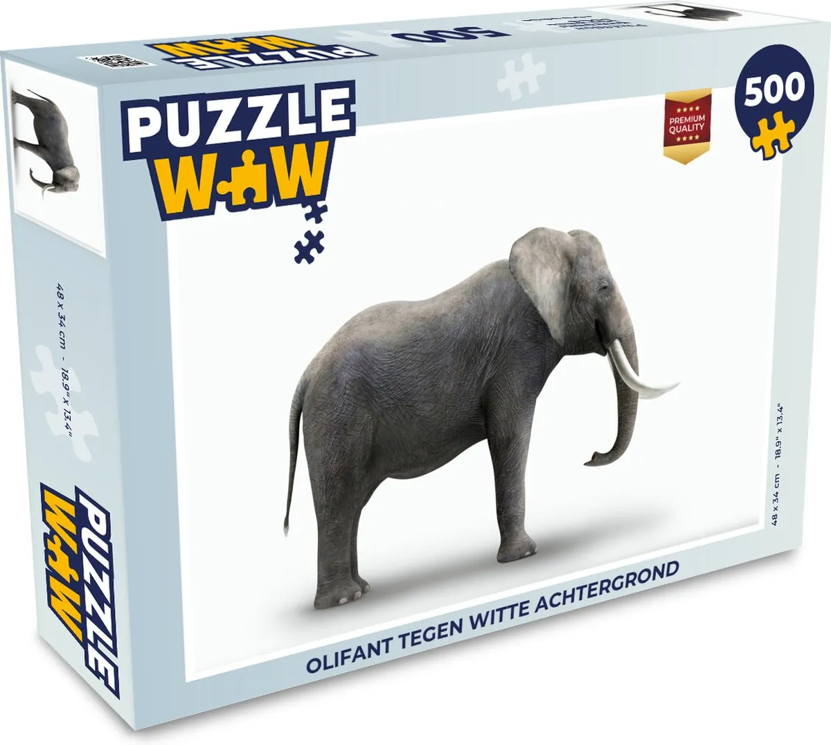 PuzzleWow Legpuzzel Olifant 500 Stuks - Multicolor