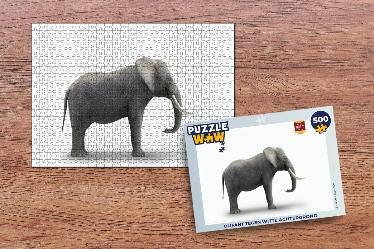 PuzzleWow Legpuzzel Olifant 500 Stuks - Multicolor