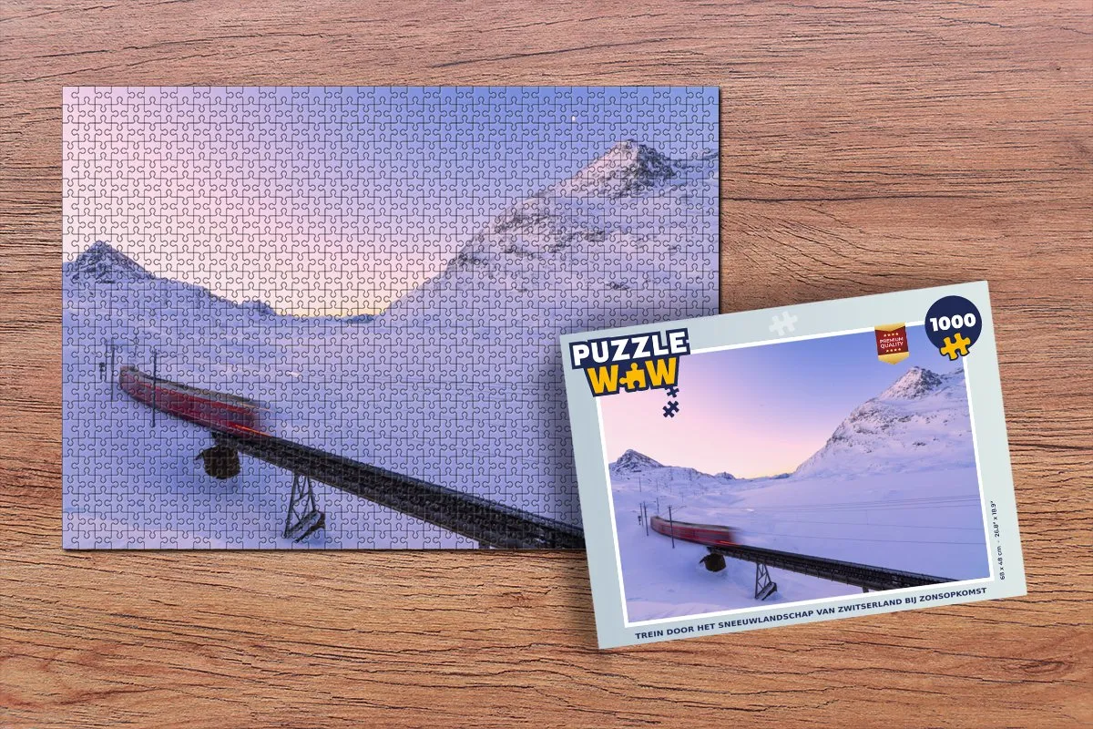 PuzzleWow Zwitserland Zonsopgang Legpuzzel 1000 Stuks - Multicolor