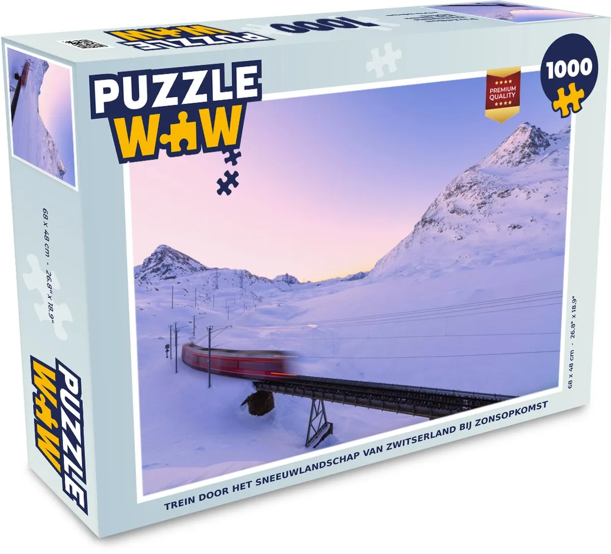 PuzzleWow Zwitserland Zonsopgang Legpuzzel 1000 Stuks - Multicolor