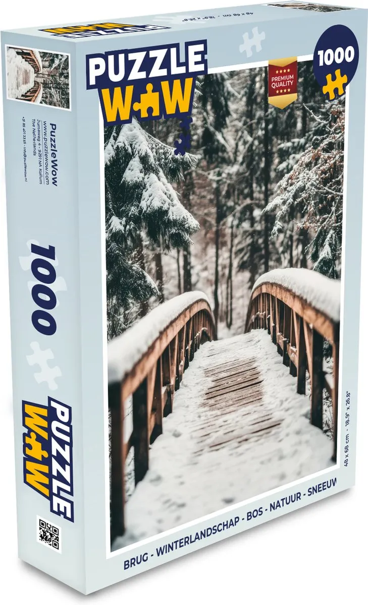 PuzzleWow Winterlandschap Legpuzzel 1000 Stuks - Brug