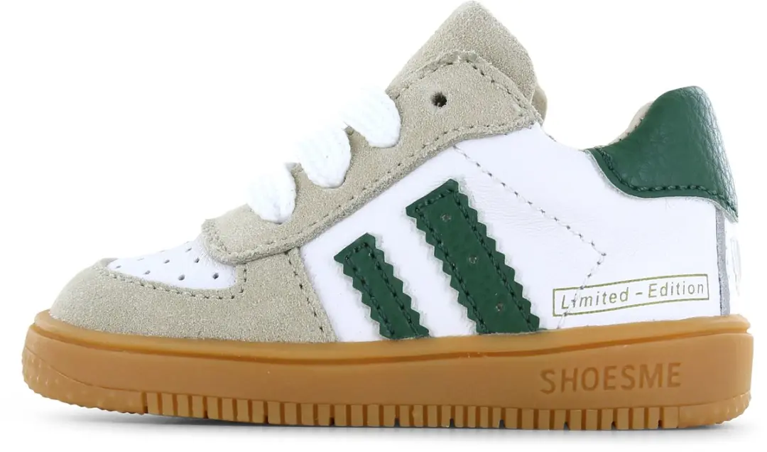 Shoesme Wit-Groen Sneakertje - Sneakers Kinderen - Jongens - Beige Green - Suède - Maat 21 - afbeelding 2 van 6