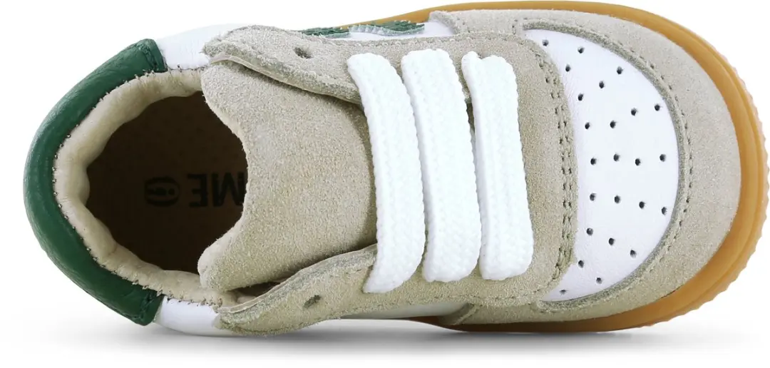 Shoesme Wit-Groen Sneakertje - Sneakers Kinderen - Jongens - Beige Green - Suède - Maat 21 - afbeelding 5 van 6