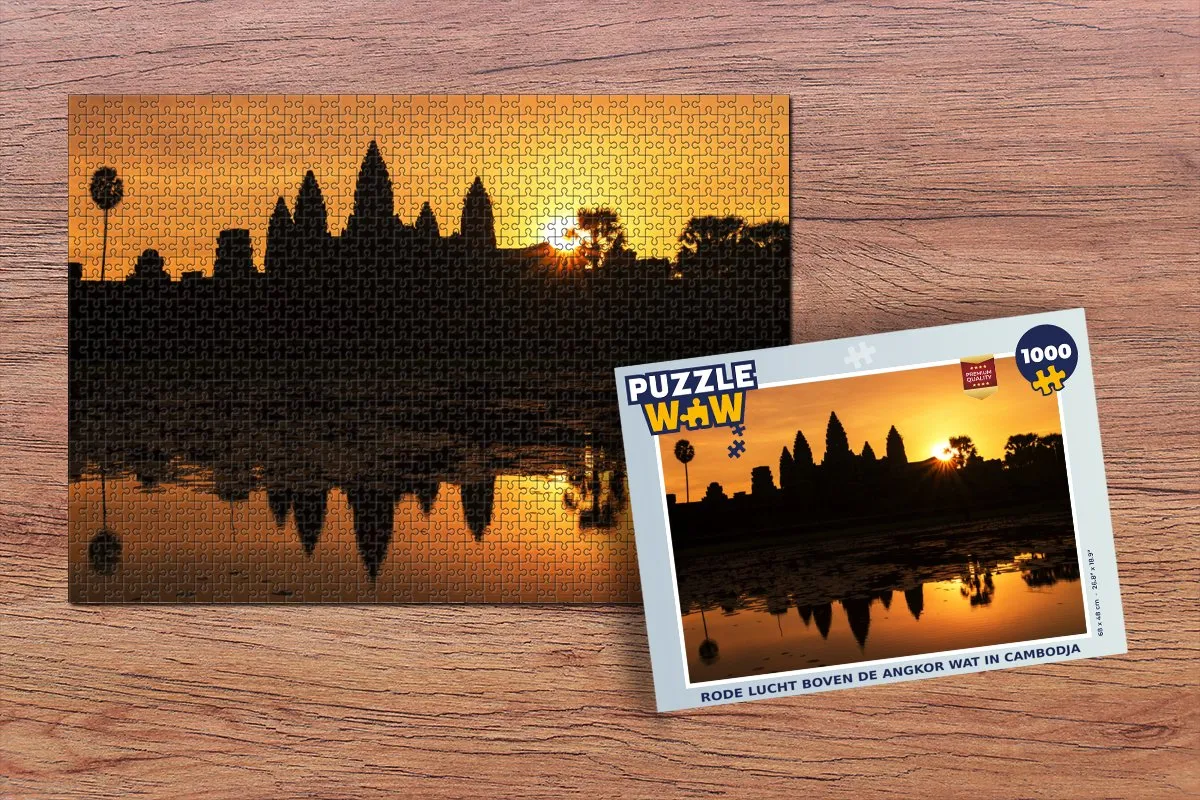 PuzzleWow Legpuzzel Angkor Wat 1000 Stuks - Multicolor