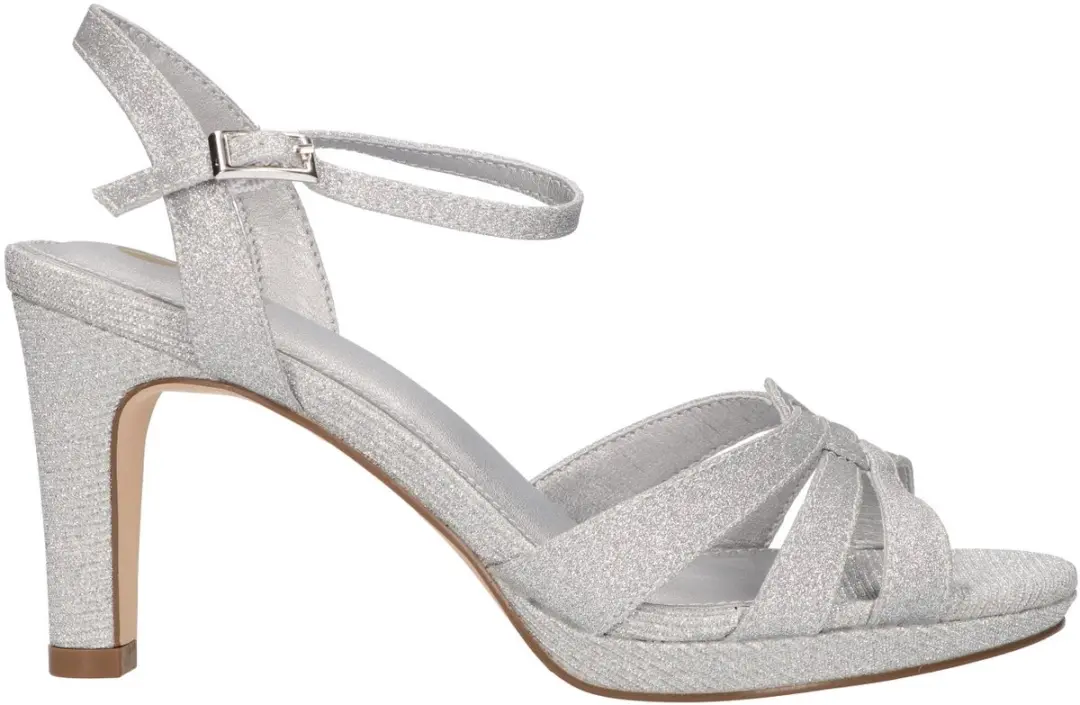 La Strada Sandaal Zilver Glitter Textiel