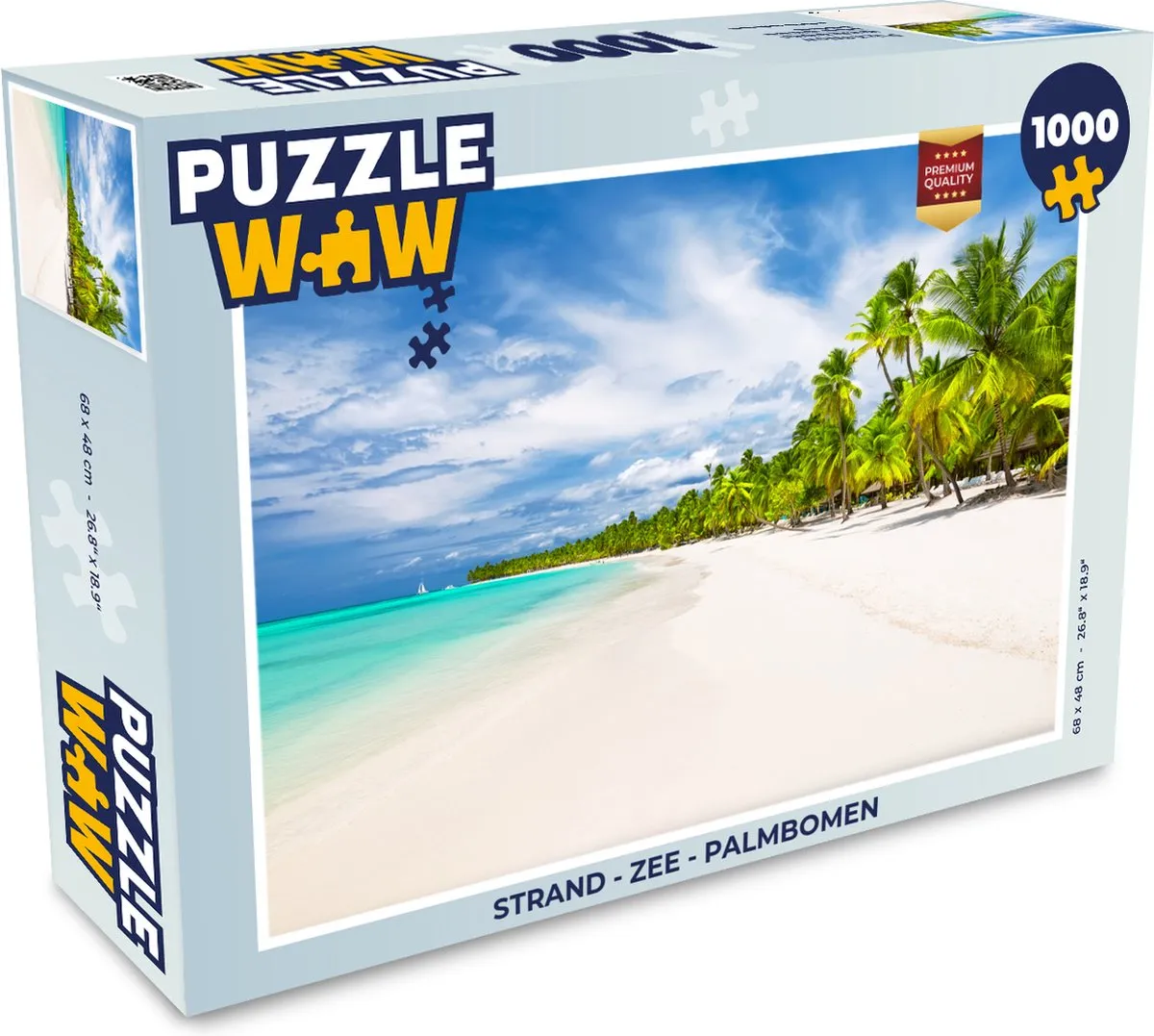 PuzzleWow Legpuzzel 1000 Stuks - Strand, Zee & Palmbomen Multicolor