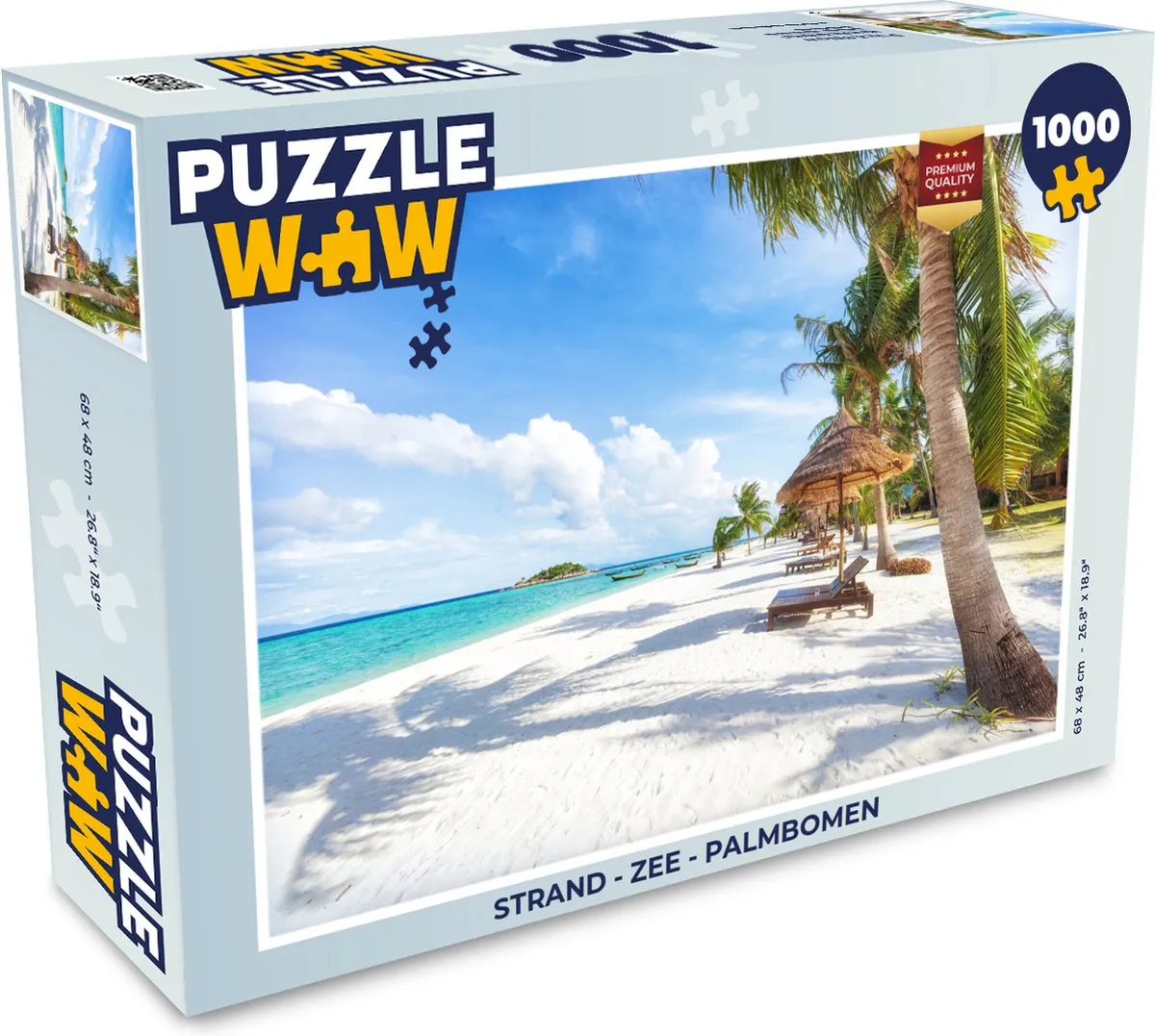 PuzzleWow Legpuzzel 1000 Stuks - Strand, Zee & Palmbomen Multicolor