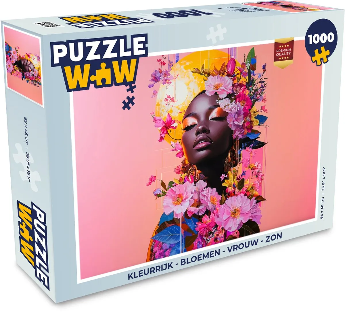 PuzzleWow Legpuzzel 1000 Stuks - Bloemen & Vrouw
