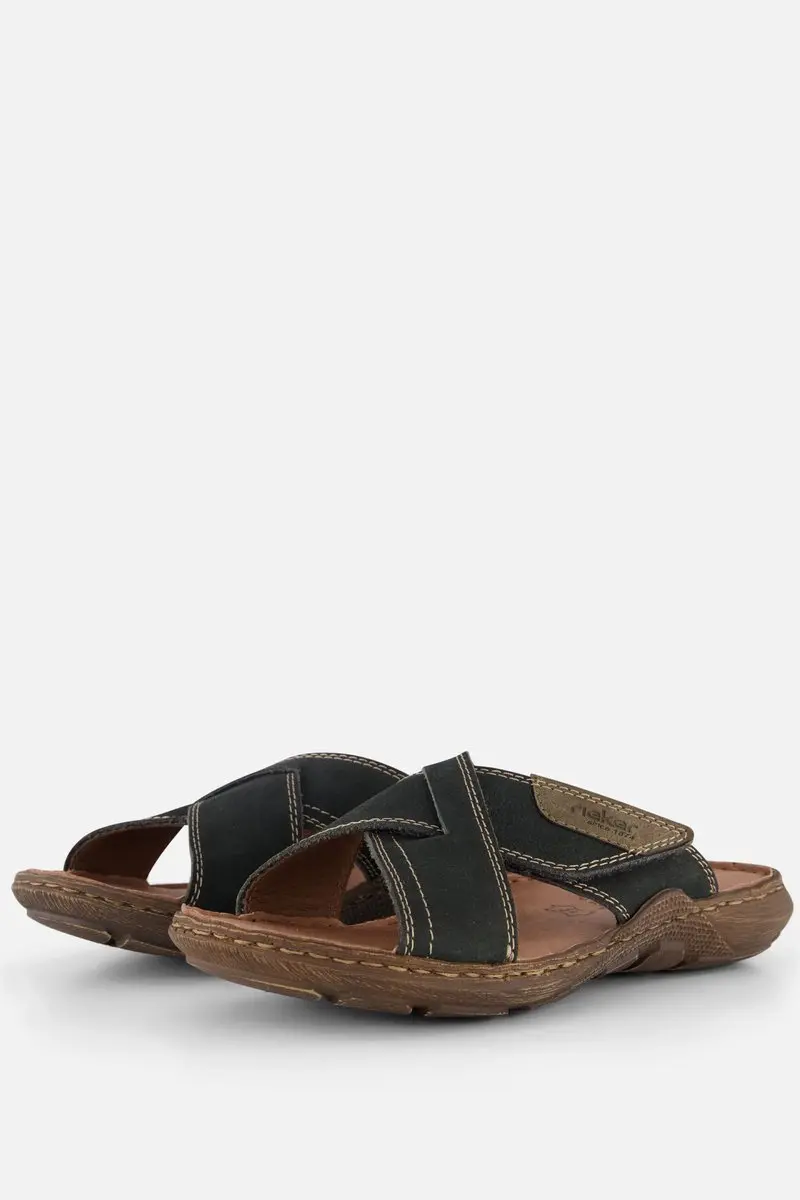 Rieker Jaipur Morelia Slippers blauw Imitatieleer