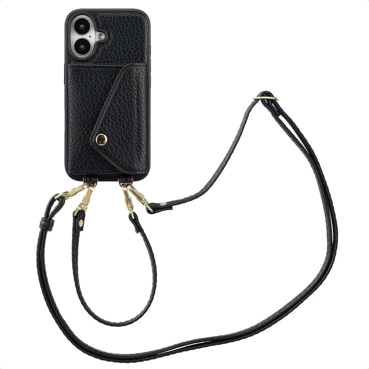Selencia Koordhoes iPhone 16 - 3 Pasjes - Zwart