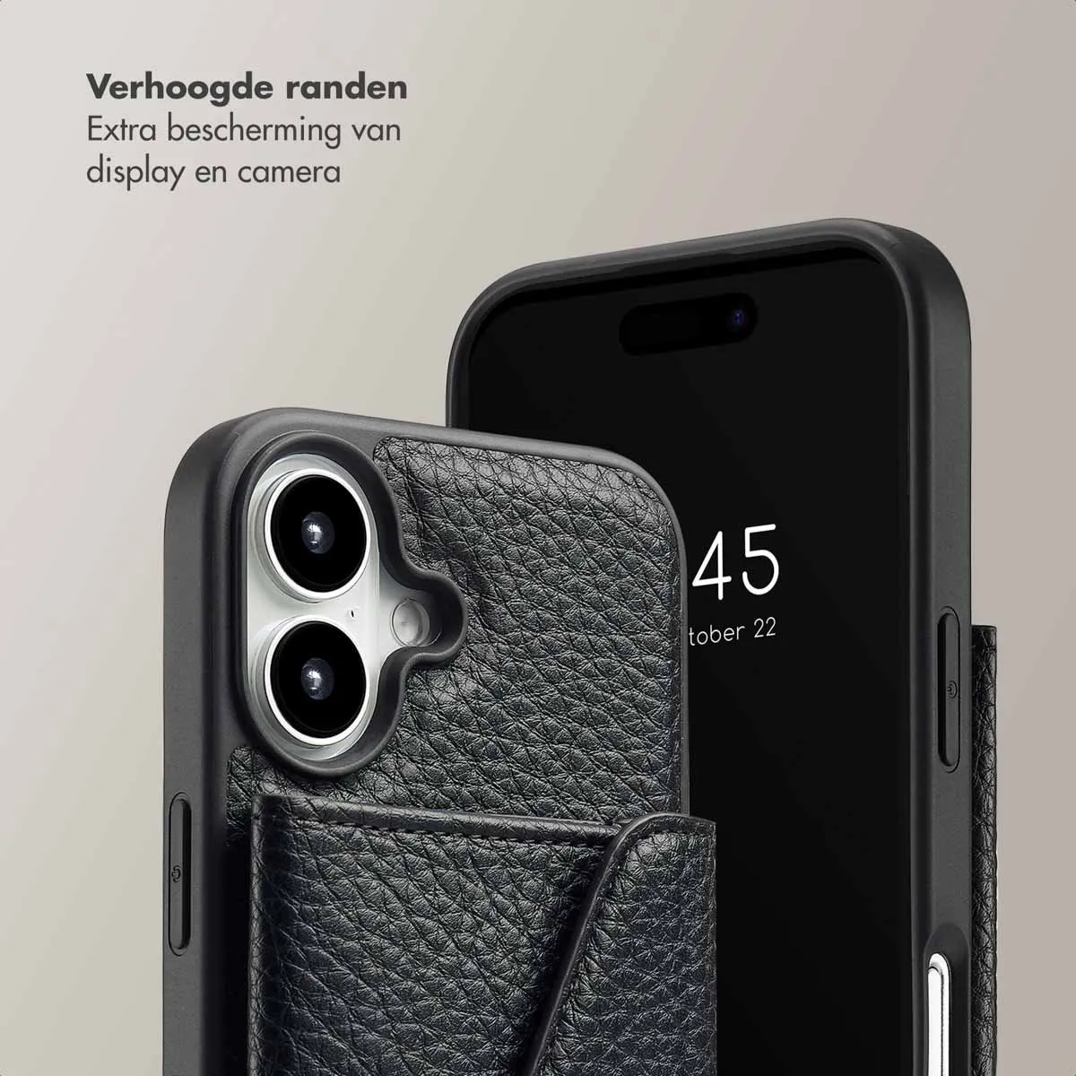 Selencia Koordhoes iPhone 16 - 3 Pasjes - Zwart