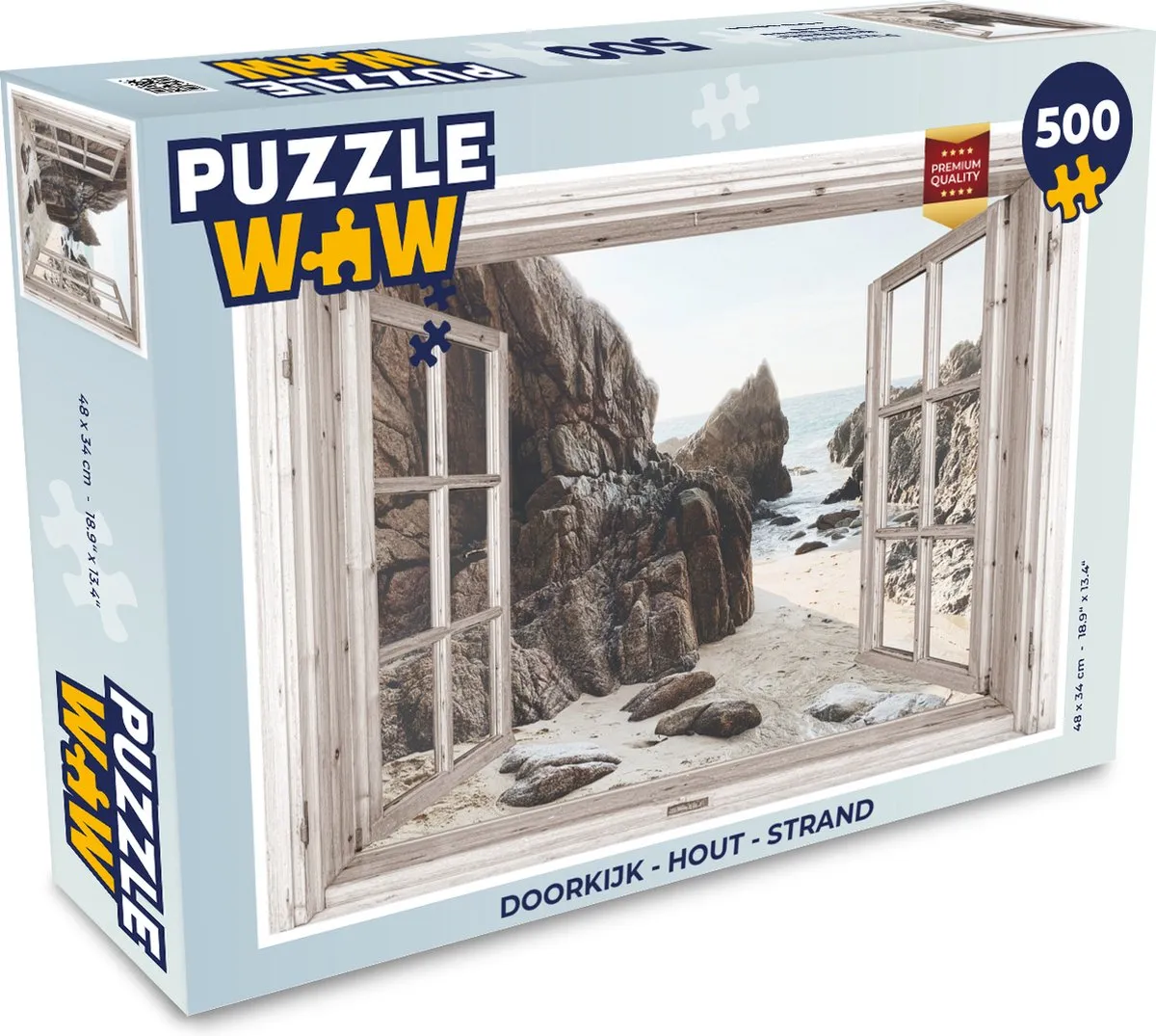 PuzzleWow Doorkijk Strand Legpuzzel 500 Stuks - Multicolor