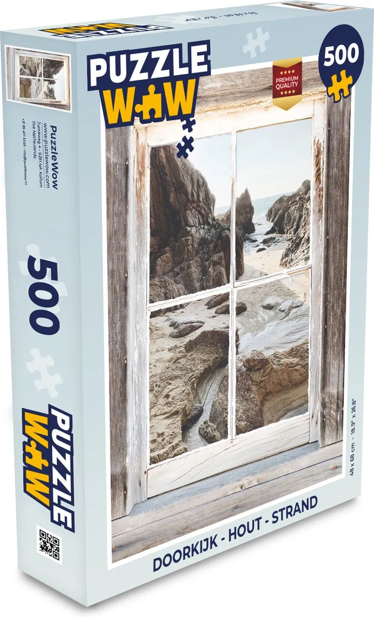 PuzzleWow Doorkijk Strand Legpuzzel 500 Stuks - Multicolor