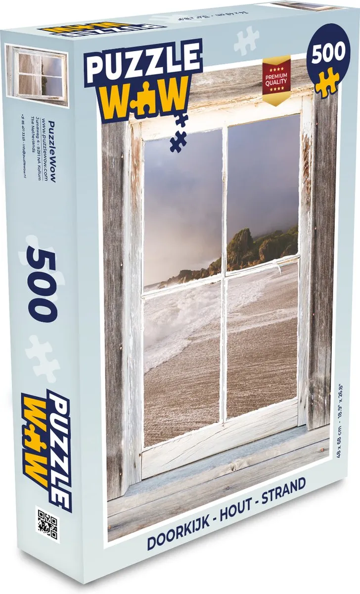 PuzzleWow Doorkijk Strand Legpuzzel 500 Stuks - Multicolor