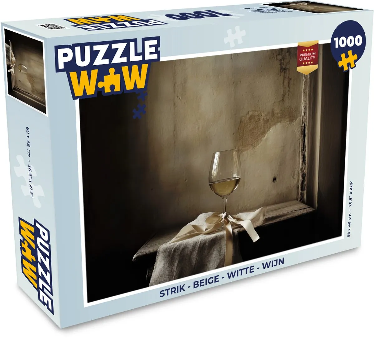 PuzzleWow Strik Legpuzzel 1000 Stuks - Beige/Witte/Wijn