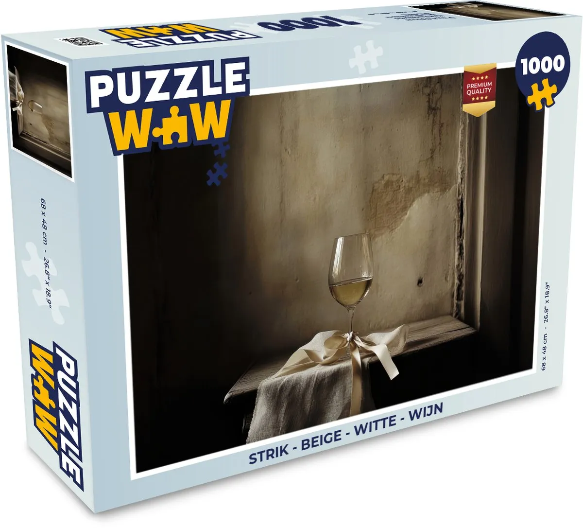 PuzzleWow Strik Legpuzzel 1000 Stuks - Beige/Witte/Wijn