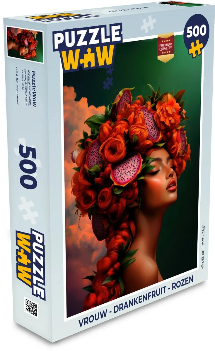 PuzzleWow Vrouw - Rozen Legpuzzel 500 Stuks