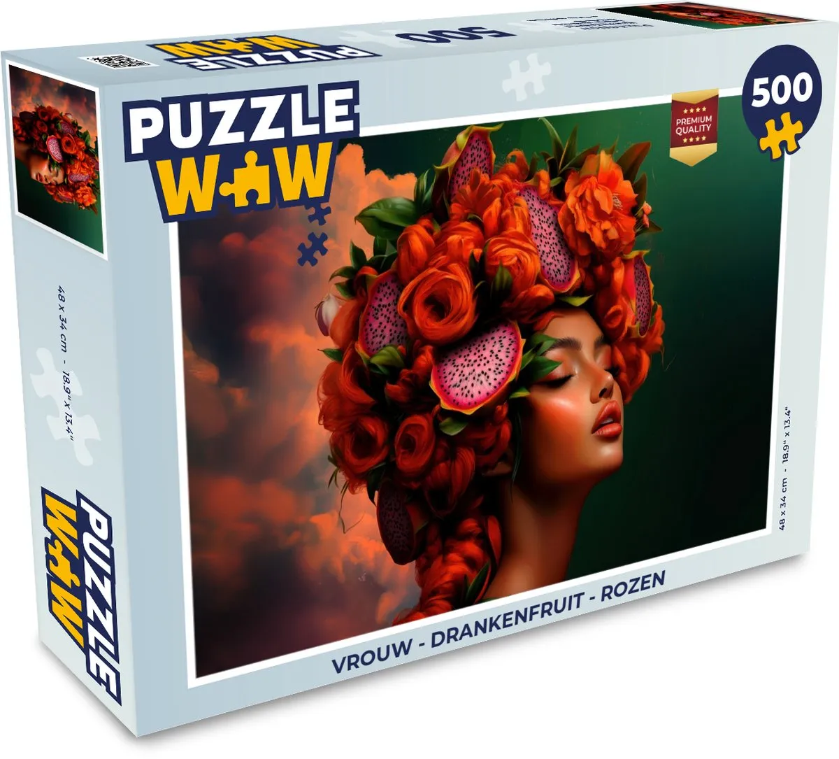 PuzzleWow Vrouw - Rozen Legpuzzel 500 Stuks