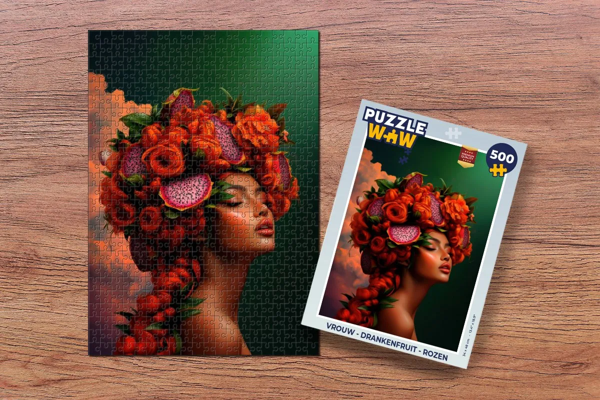PuzzleWow Vrouw - Rozen Legpuzzel 500 Stuks