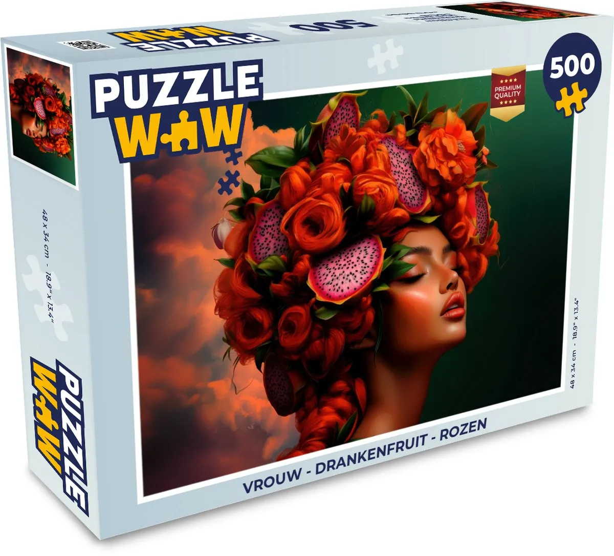 PuzzleWow Vrouw - Rozen Legpuzzel 500 Stuks