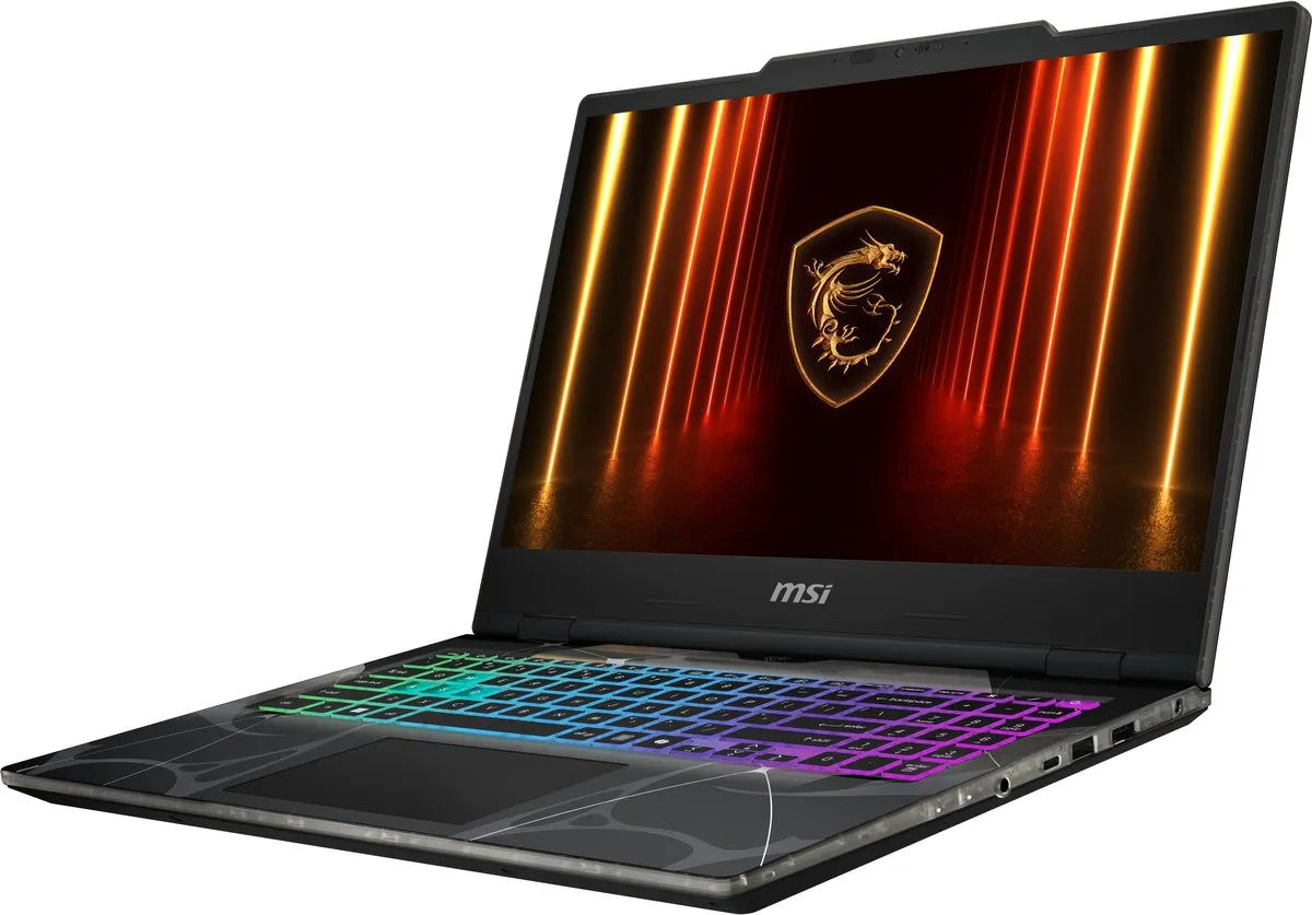 MSI Cyborg 15 B2RWEKG-085NL Intel Core 5 210H Laptop 39,6 cm (15.6") Full HD 16 GB DDR5-SDRAM 512 GB SSD NVIDIA GeForce RTX 5050 Wi-Fi 6E (802.11ax) Windows 11 Home Zwart